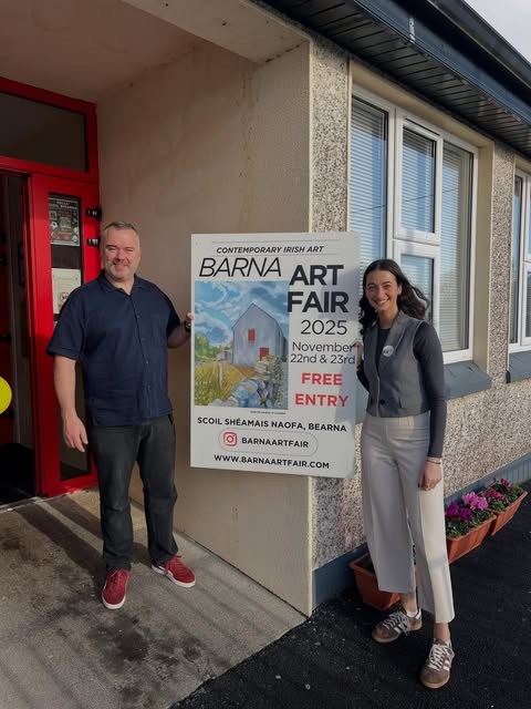Organisers at the entrance of Barna Art Fair 2025